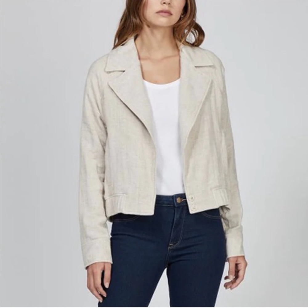 Anthropologie Greylin Roca NWT Relaxed Oatmeal Linen Jacket Sz SP
